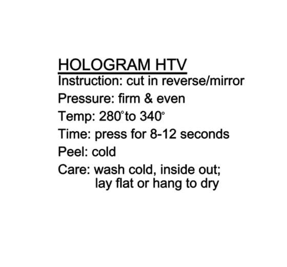 Spectrum Holographic Heat Transfer Vinyl - 1 12x20 Sheet Spectrum Hol